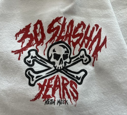 VINTAGE SANTA CRUZ SKATEBOARDS TEE M - SLASHER 30th ANNIVERSARY NHS Y2K T-SHIRT - Picture 4 of 7