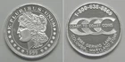 X2909  1999 Coast To Coast Coins 1 oz. Proof .999 Silver Coin Morgan Design