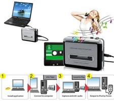 Cassette Tape To PC MP3 Converter Audio Recorder Capture Walkman Music Player