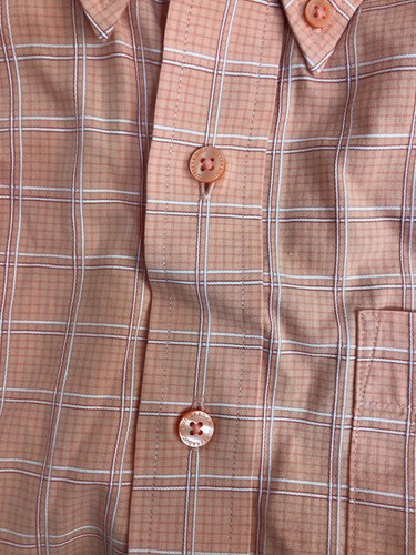 Cutter & Buck Mens Size Large Pink Plaid Short Sleeve Button Down Collared Shirt - Picture 3 of 6