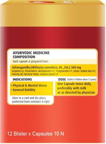 Dabur Herbal Stresscom Ashwagandha Capsules for Anxiety Weakness ...
