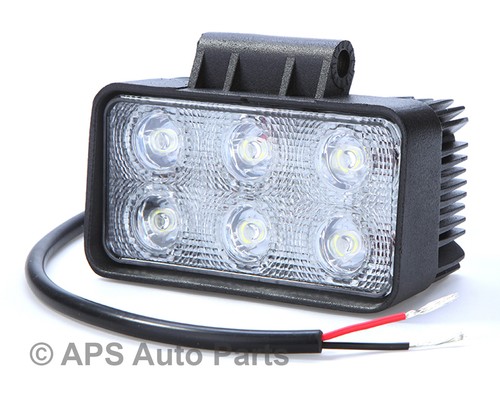 18W 6 LED Work Light Lamp Bar Flood Beam Fits Jeep Tractor Truck Bright 12V 24V - Picture 4 of 8