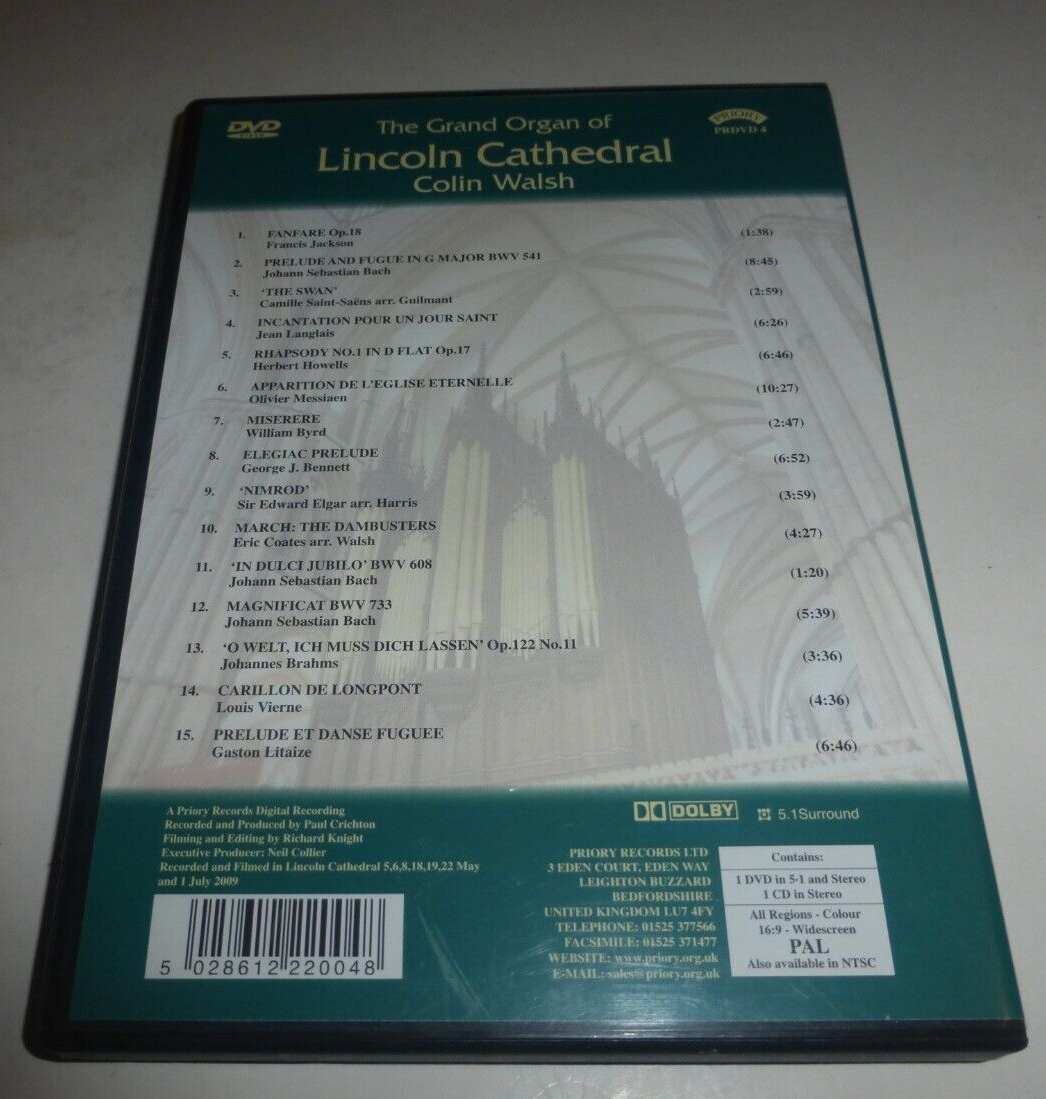 The Grand Organ of Lincoln Cathedral (DVD & CD) [2014] Colin Walsh  