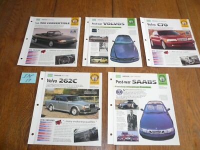 Five From Sweden Hot Cars UNIQUE IMP BROCHURES - IMP 17 - SAABS & Volvos