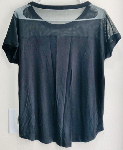 Tahari Women Shirt Small Black Blouse Top Sheer Lightweight Stretchy Soft Sexy - Picture 5 of 5