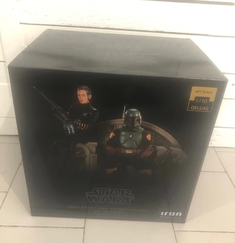 Iron studios the Mandalorian Boba Fett & Fennec Shand on throne 1/10 Star Wars