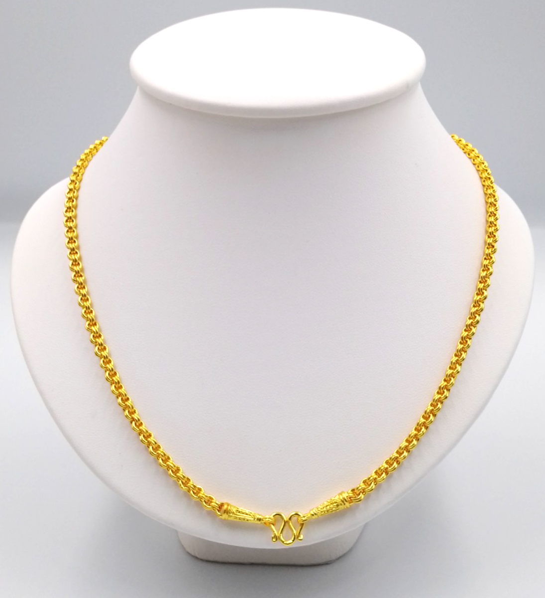 4 MM Gold Chain 22K 23K 24K Thai Baht Yellow Gold Plated Necklace 20 in 24 g