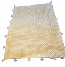 Pottery Barn Baby/Toddler Pick Stitch Quilt White With Bright Pink X  s 36x50