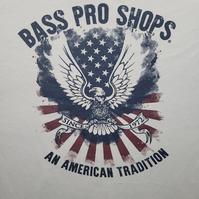 BASS PRO SHOPS トーナメントシャツ ブラック／ホワイトM（L） Bass Pro Shops Shirt Mens Small White Short Sleeve Graphic