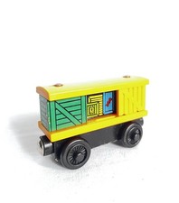 Thomas  Friends 2003 ORANGE BOX CAR With Sliding Door GUC Tank Wooden Railway