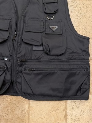 Prada Re-Nylon 2023 Cargo Utility Multi Pocket Black Vest | eBay