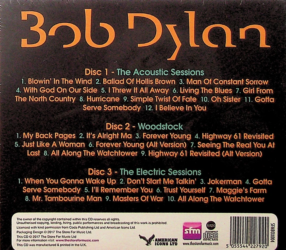 BOB DYLAN - The Famous Sessions 3-CD NEW Acoustic, Electric & Woodstock Live - Image 2 of 2