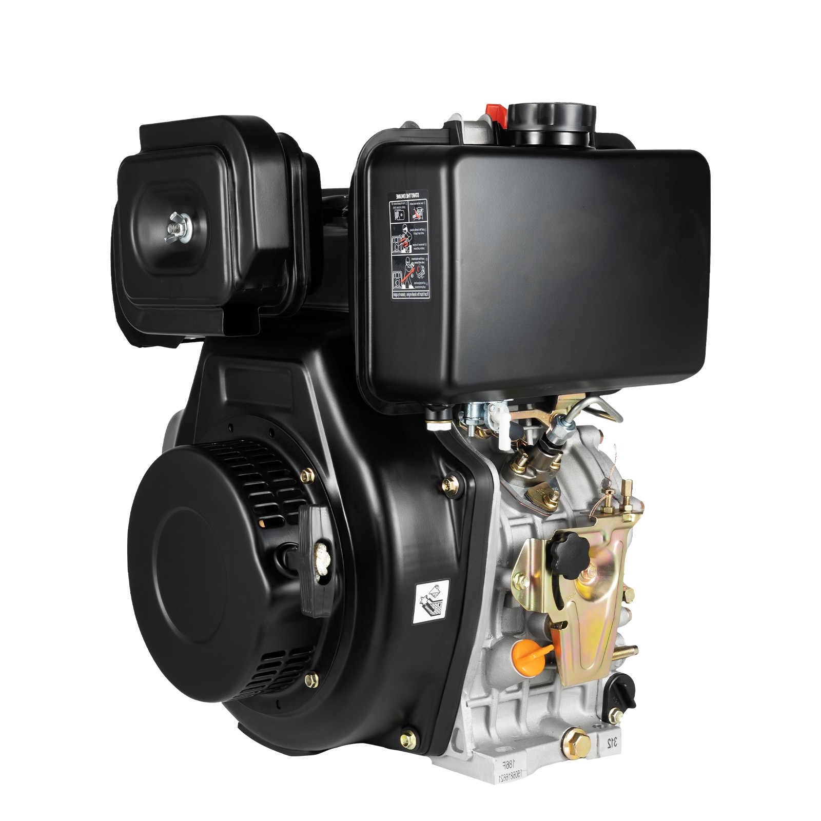 418CC Heavy Duty 10HP 4 Stroke Diesel Engine Single Cylinder 1" Shaft Air-Cooled thumbnail 6