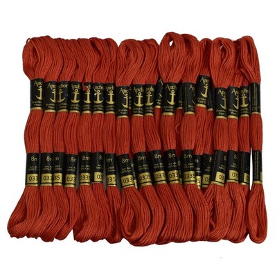 Anchor Threads Cross Stitch Stranded Cotton Dark Orange Hand Embroidery,25 Skein