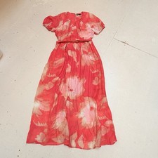 Simply Vera Wang Maxi Dress Pink Red Chiffon Hippy Hostess Party Dress Size Sm