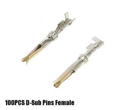 100 Lot D-Sub Crimp/Crimping Pin Female Plug cable cord wire DB25/15/9 connector