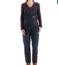 Carhartt Brewster Double-Front Bib Overall Womens Size 20 XXL Relaxed Fit Blue