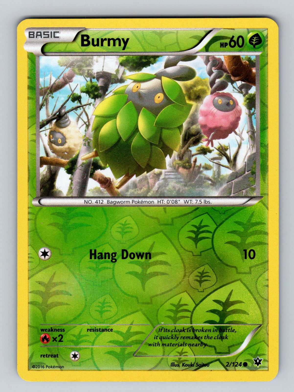 Pokemon XY - Fates Collide #2/124 Burmy Reverse Holo