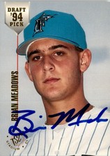 Brian Meadows 1994 Topps Stadium Club Draft Picks Auto RC #37 A Florida Marlins