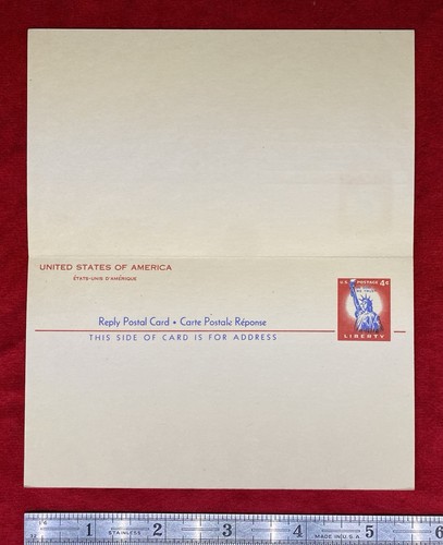 1956 *STATUE OF LIBERTY* UY16 {FIRST-DAY-OF-ISSUE} POSTAL CARD WITH PAID REPLY! - Picture 7 of 12