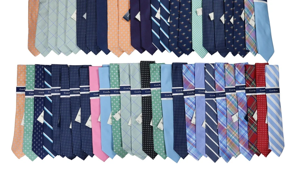 Club Room $2,640 Precio de venta sugerido por el fabricante Lote al por mayor 48 corbatas para hombre nuevas con etiquetas revendedor boda formal Foto 2 de 3