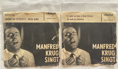 2 Singles MANFRED KRUG Ich weiß ein Mädchen/New Orleans/Rosetta/Wenn Du schläfst