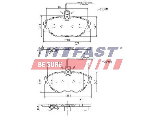 Fast Bremsbelagsatz, Scheibenbremse Vorderachse U.A. FüR CitroËN, Fiat, Lancia-image