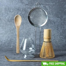 Matcha Whisk Set Bamboo Whisk Sifter Scoop Spoon Accessories Smooth Drinks New