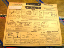 1940 Studebaker Six Mdl. 10-a. Commander.  Standardsadjustments Card