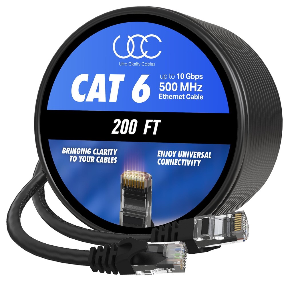 200 ft Cat 6 Ethernet Cable 10Gbps High Speed Long Network Cable