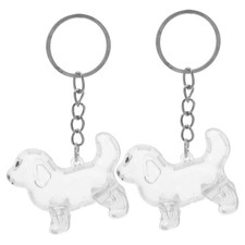 2 Pcs Dog Hair Storage Portable Transparent Pet Keepsake Keychain Box