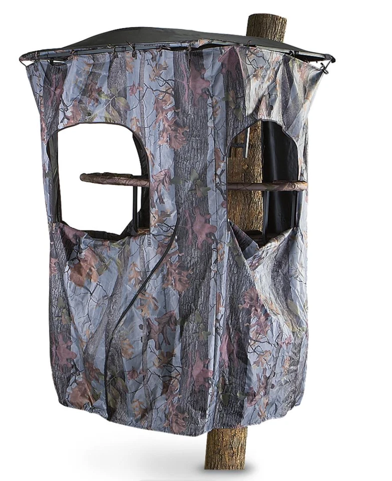 Universal Tree Stand Blind Kit Deer Hunting Big Game Camo Cover 2 Person 3 Windo - Image 4 of 4