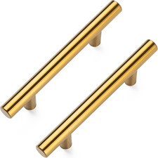 Aegero 4 Pack Cabinet Pulls Brushed Brass Stainless Cabinet Handles, for Kitc...
