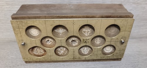 Vintage Brass Impression Die Jewlery Making Mold Stamp Military Eagles USN Air