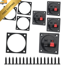 4 Pcs 2-Way Spring Square Speaker Box Terminal Cup 2.2 Inch Subwoofer Box...