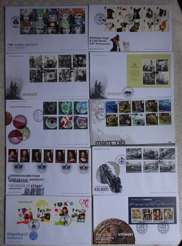 Collection of 10 x GB First Day Covers from 2010