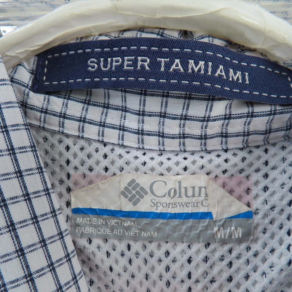 Camisa Columbia PFG Para Hombre Mediana Azul Cuadros Manga Larga Ventilada Super Tamiami Foto 4 de 4