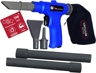 LEMATEC Dual-Action Pneumatic Vacuum & Air Blow Gun with 6 Attachments - 150 PSI