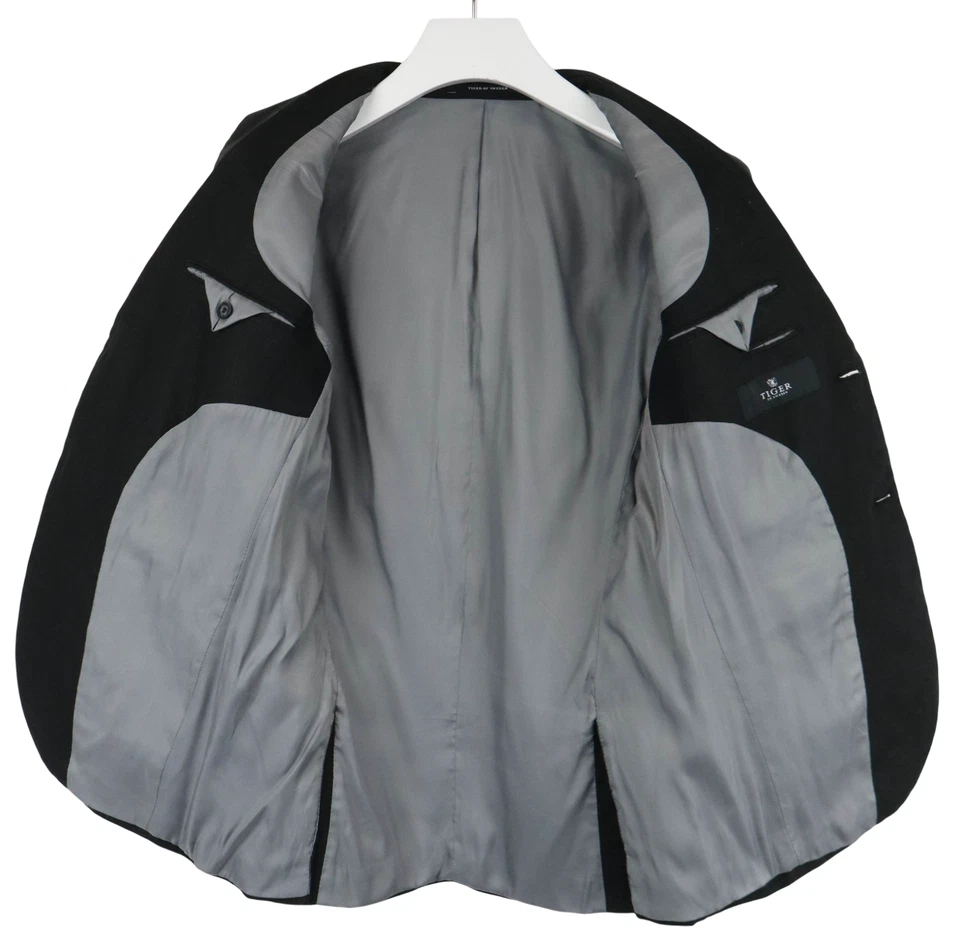 Blazer TIGER OF SWEDEN Para Hombre (UE) 50 Forrado Negro Mono Pecho Lino Puro Foto 4 de 4