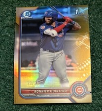 RONNIER QUINTERO 33/50  2022 BOWMAN CHROME PROSPECTS GOLD REFRACTOR CARD BCP-124