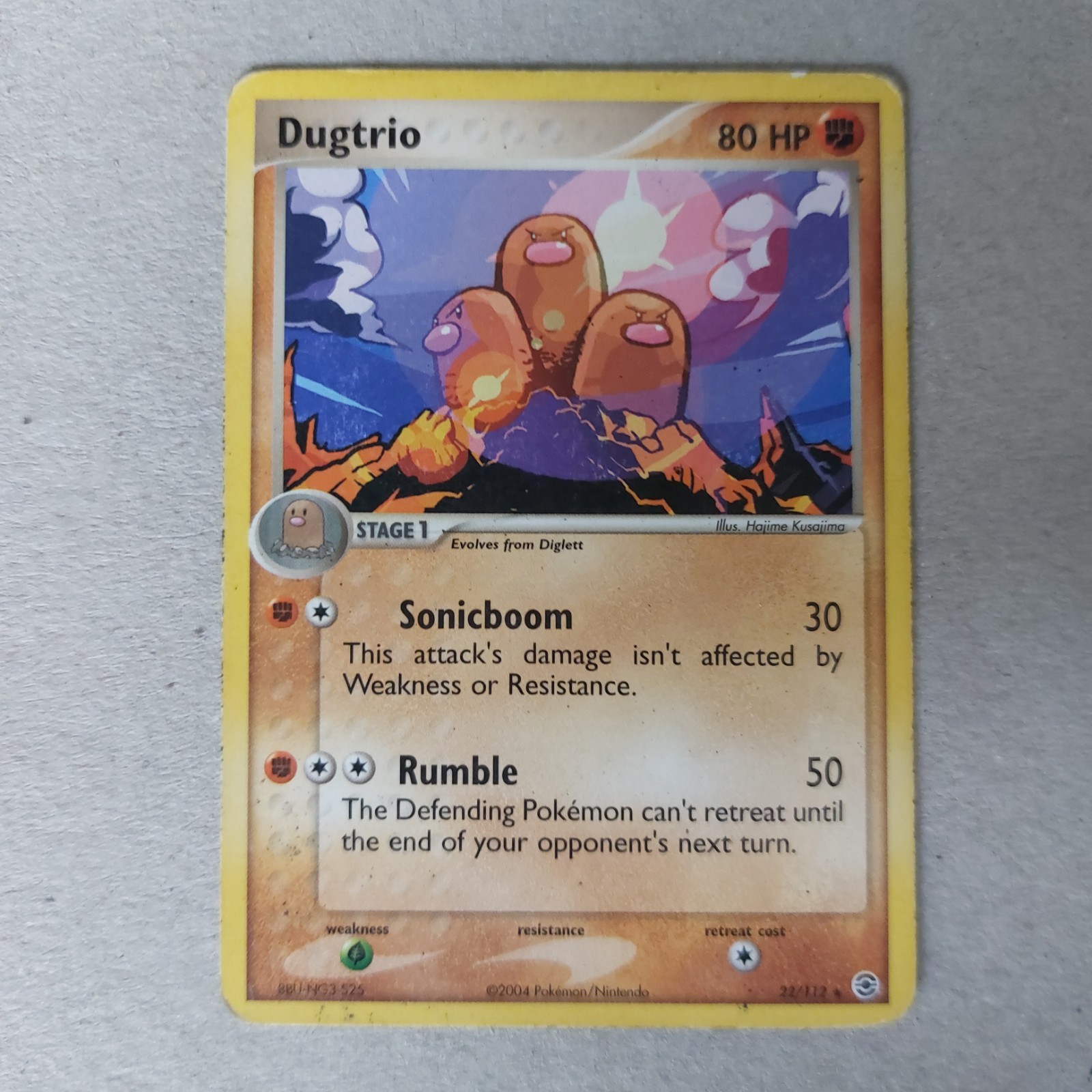 Dugtrio 22/112 Rare FireRed LeafGreen Collectable TCG Nintendo Pokemon Card