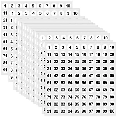 Outus 5000 Pcs 0.4 Inch 1 to 100 Number Stickers Small Number Dot Labels Consecu - Image 1 of 4