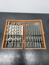 Vintage Irwin Auger Wood Drill Bits Vintage Wood Box Original 1" To 1/4" 