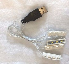 New 4 1x4 white led light brick for lego usb ...