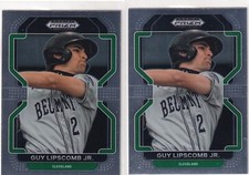 LOT (2) 2022 PRIZM DRAFT RC GUY LIPSCOMB JR. CLEVELAND GUARDIANS ROOKIE #1229