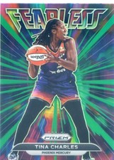 2022 Panini Prizm WNBA TINA CHARLES #4 FEARLESS GREEN PRIZM MERCURY DREAM