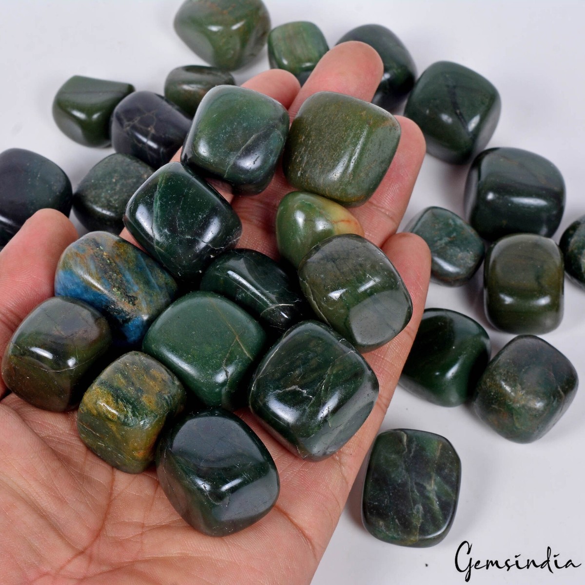 500 Cts/6 Pcs Natural Untreated Green Jasper Tumble Healing 