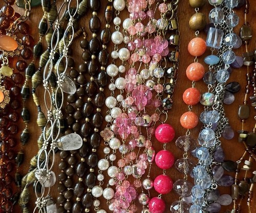 Bundle Costume Necklace Jewelry Choker Bead Chain Shell Bakelite? Vtg To Now 3lb - Picture 6 of 24
