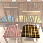 NLA Westfalia Fabric Dining Chair Seat Cover in beige plaid C9720BE