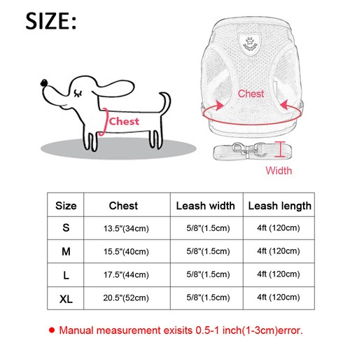 Hundegeschirr Ausbruchsicher mit Leine Reflektierend Mesh Gepolstert S M L XL - Bild 2 von 16
